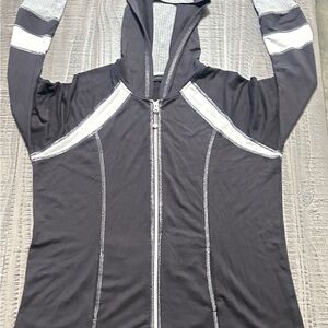 Stylish Black and Gray Zip-Up Hoodie